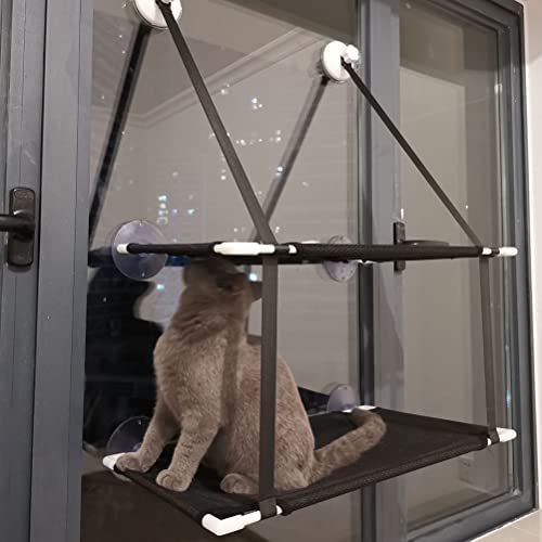 Fauitay Fenster Katzenbett Katzenfenster Bett Katzenfenster Hängematte Doppelschicht Katzenfenster Hängematte Katzenfenster Sitzstange Starke Saugnäpfe Katze Hängematte für Fenster Kitty Sonniger von Fauitay
