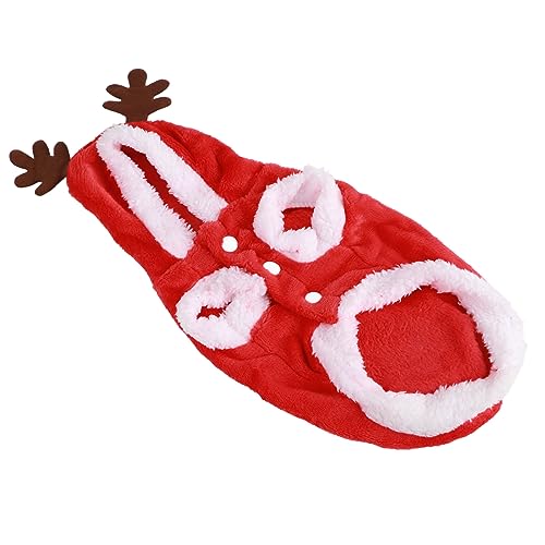 Fauitay Haustier Weihnachtskleidung Weich Warmer Schnappverschluss mit Kapuzehundkostümmantel für Katzen Welpen Kaninchen (M) von Fauitay