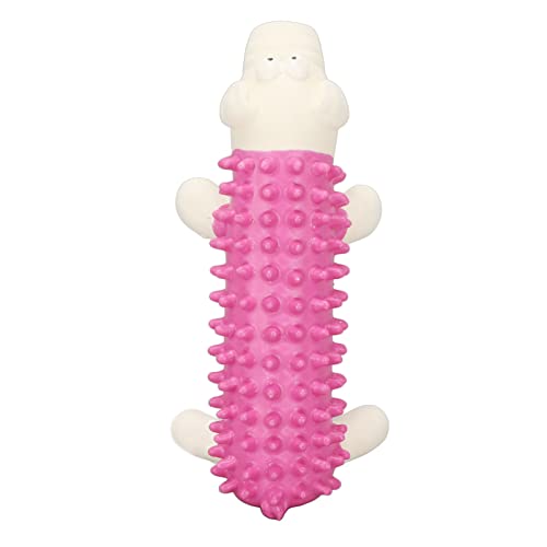 Fauitay Hundequietschende Spielzeug Latex Kauen Molar Niedliche Tierform Zähne Mahlen Reinigen Gummi -Hunde Interaktives Spielzeug für Welpen Kleine Mittelgroße Hunde (Rosenrot) von Fauitay