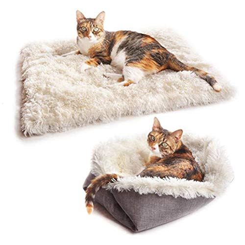 Fauitay c Bed pet Dual-Use-Plüsch-Haustiermatte Multifunktionale Winter-warme Katzenmatte Weiche Haustiermatte (Weiss) von Fauitay