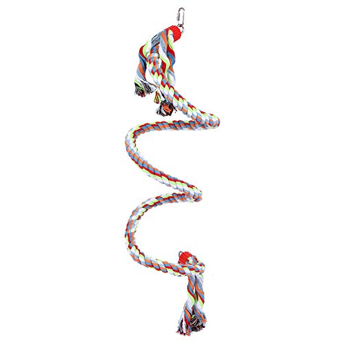 Fauitay Seil großes Spiralseil 20×20×10 1,6 Meter Schaukel Klettern Stehen Spielzeug Vögel Zubehör für große mittelgroße kleine Papageien von Fauitay