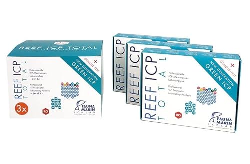 Fauna Marin Reef ICP Total, 3-Pack: Wasseranalyse für Aquarien und Teiche, Aquarienpflege, Osmosewasser-Qualitätskontrolle, 310g von Fauna Marin