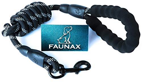 FaunaX 1.5M Hunde-Leine mit bequemen gepolsterten Griff, PremiumQualität mit Karabinerhaken,Reflexnähte,für mittlere bis große Hunde, passend zu jeden Hunde-Halsband, Hundegeschirr Zubehör-Hund von FaunaX