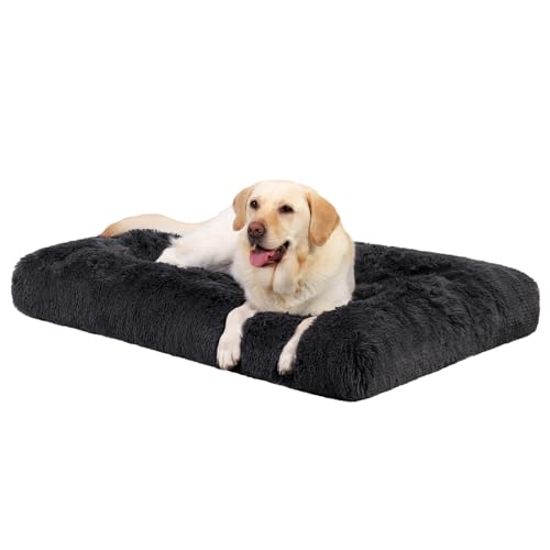 Favodormir Hundebett Grosse Hunde Waschbar XXL, Langer Plüsch, rutschfeste Unterseite, Flauschig Hundekissen Hundematte für große, Hunde, Maschinenwaschbar Hundekorb, Dunkelgrau 122x74cm Favodormir Hundebett Grosse Hunde Waschbar XXL, Langer Plüsch, rutschfeste Unterseite, Flauschig Hundekissen Hundematte für große, Hunde, Maschinenwaschbar Hundekorb, Dunkelgrau 122x74cm von Favodormir