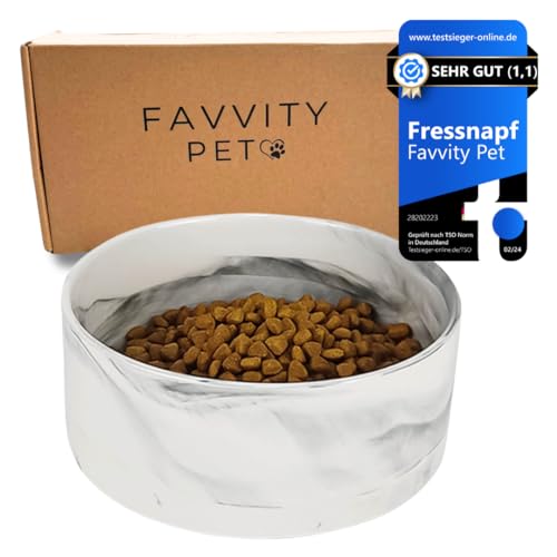 FAVVITY PET Hundenapf Keramik für Kleine und Grosse Hunde - Modern [rutschfest] Spülmaschinengeeignet | Futternapf Fressnapf für deinen Hund (Napf Grau 400 ml) von Favvity