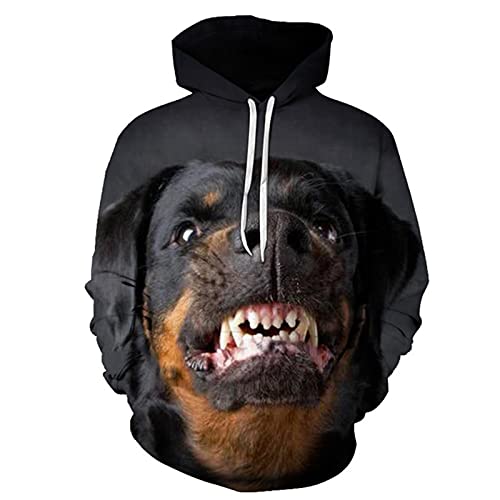 Haustier Hund Pullover 3D Gedruckt Männer Hoodie Casual Sweatshirt Trainingsanzug Unisex Harajuku Streetwear Mode Tops, 1002, L von Faxkjeuls