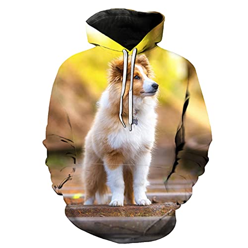 Haustier Hund Pullover 3D Gedruckt Männer Hoodie Casual Sweatshirt Trainingsanzug Unisex Harajuku Streetwear Mode Tops, 1011, L von Faxkjeuls