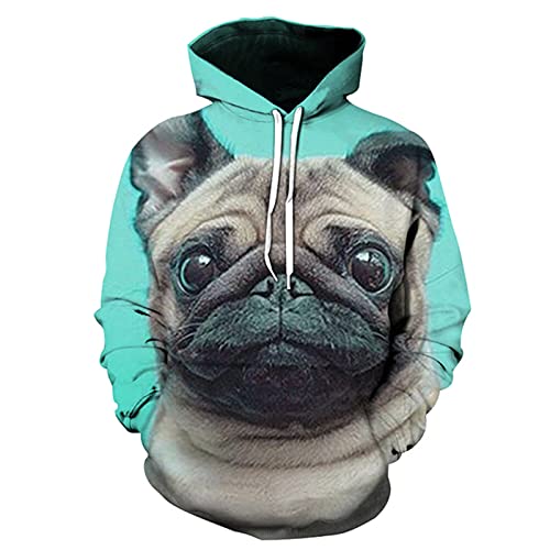 Haustier Hund Pullover 3D Gedruckt Männer Hoodie Casual Sweatshirt Trainingsanzug Unisex Harajuku Streetwear Mode Tops, 1014, XXXL von Faxkjeuls