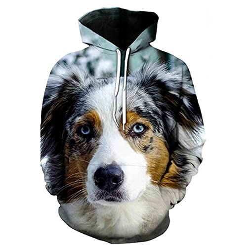 Haustier Hund Pullover 3D Gedruckt Männer Hoodie Casual Sweatshirt Trainingsanzug Unisex Harajuku Streetwear Mode Tops, 1017, XXL von Faxkjeuls