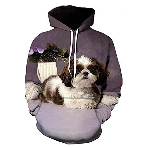 Haustier Hund Pullover 3D Gedruckt Männer Hoodie Casual Sweatshirt Trainingsanzug Unisex Harajuku Streetwear Mode Tops, 1020, L von Faxkjeuls