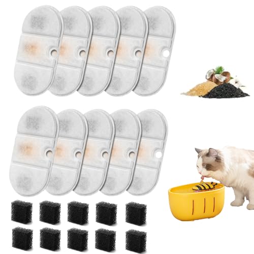 Fayemint 10 PCS Katzenbrunnen Filterersatz, Trinkbrunnen Filterkatze, Katzenwasserfilter Aktivkohle, für Katzentrinkbrunnen, Haustiertrinkbrunnen Fayemint 10 PCS Katzenbrunnen Filterersatz, Trinkbrunnen Filterkatze, Katzenwasserfilter Aktivkohle, für Katzentrinkbrunnen, Haustiertrinkbrunnen von Fayemint