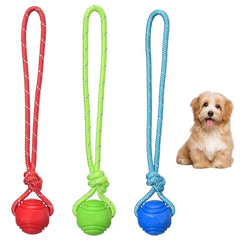 Fayemint 3 Stück Wurfball Hund, Ball für Hunde mit Seil, Wurfball für Hunde, für Apportieren, Fangen, Werfen, Tauziehen,Naturgummiball Seil, Ball für Hunde Fayemint 3 Stück Wurfball Hund, Ball für Hunde mit Seil, Wurfball für Hunde, für Apportieren, Fangen, Werfen, Tauziehen,Naturgummiball Seil, Ball für Hunde von Fayemint
