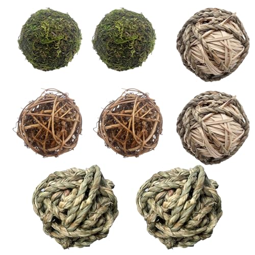 Fayemint 8 Stücke Kaubälle, Hasen Kauspielzeug, Hamster Spielzeug, für Kleintiere, Hamster, Kaninchen, Meerschweinchen, Chinchillas, Rennmäuse (4 Stile) von Fayemint