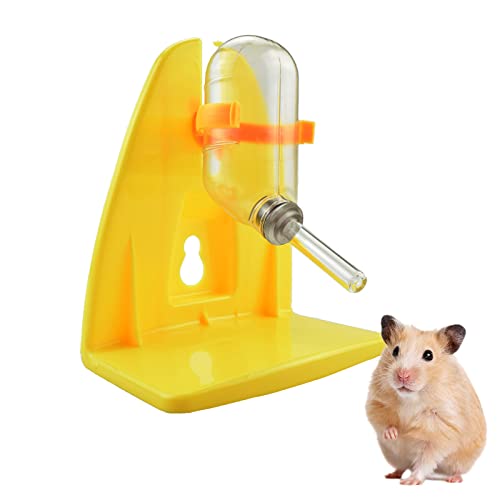 Hamster Trinkflasche, Hamster Trinkflasche mit Ständer, Haustier Kaninchen Hängende Wasser Trinkflasche, 60ML, mit Ständer, für Hamster, Kaninchen, Kleintiere von Fayemint