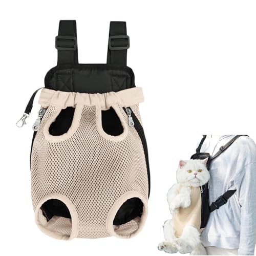 Katzenrucksack, Hundetasche, Haustier Rucksäcke, Angenehm, Einstellbar, Perfekt für Den Spaziergang, Aktivitäten im Freien und Ausflüge am Wochenende(L, Aprikose) von Fayemint