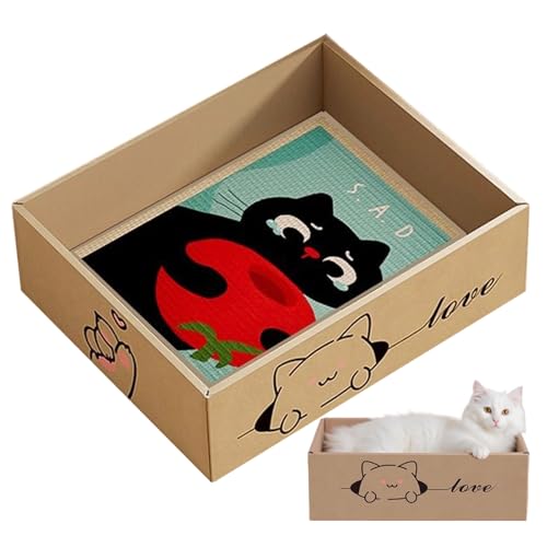 Cat Scratcher, Corrugated Cardboard Scratching Pad, Indoor Anti-Scratch Cat Toy, Claw Grinding Playboard for Kittens, Ideal to Your Furniture Protection, Stress Relief, Boredom Prevention, 38x32x13cm Cat Scratcher, Corrugated Cardboard Scratching Pad, Indoor Anti-Scratch Cat Toy, Claw Grinding Playboard for Kittens, Ideal to Your Furniture Protection, Stress Relief, Boredom Prevention, 38x32x13cm von Fbinys