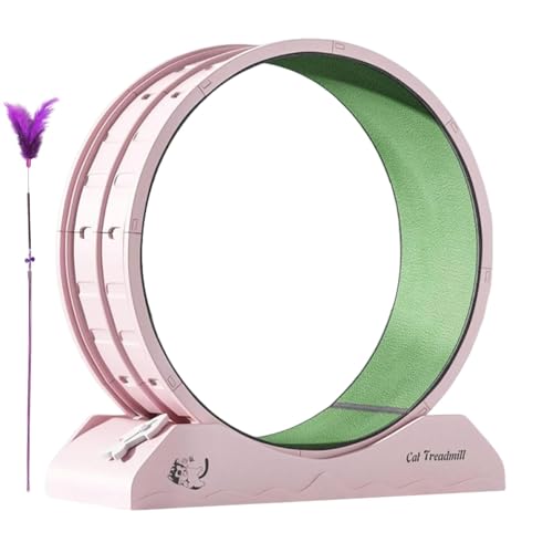 Cats Running Wheel, Low-Noise Indoor Cat Wheels, Fitness Exercise Treadmill, Fitness Training Equipment with Teaser for Pets, Play, Weight Loss 31.5x13.15x33.85 Inch von Fbinys