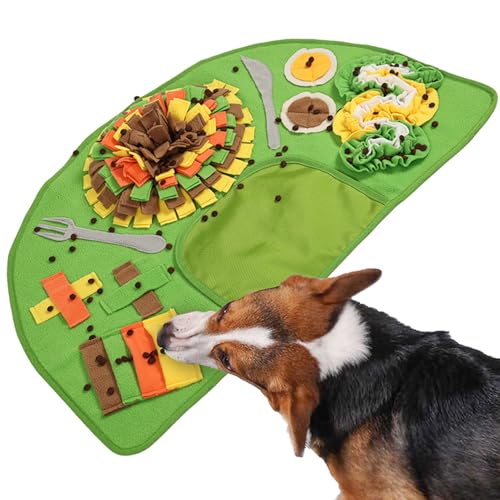 Dog Foraging Mats, Interactive Slow Feeder Puzzle Toys, Enrichment Training Pad, Anti-Boredom Feeding Mat for Small, Medium, and Large Dogs and Puppies, 29.13x18.5 inches, Green von Fbinys