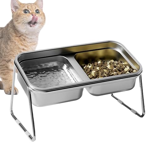 Erhöhter Katzennapf, Doppelnapf Erhöhter Katzenfutternapf, Edelstahl Katzenfutterschale, geneigter Haustier-Futterspender, erhöhter Futter- und Wassernapf, 15 Grad geneigter Katzennapf, Erhöhter Erhöhter Katzennapf, Doppelnapf Erhöhter Katzenfutternapf, Edelstahl Katzenfutterschale, geneigter Haustier-Futterspender, erhöhter Futter- und Wassernapf, 15 Grad geneigter Katzennapf, Erhöhter von Fbinys