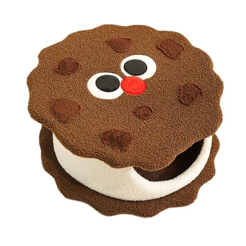 Fbinys Cat Cave - Cookie Design Hundehöhle Bett - Abnehmbar Waschbar Warm Kuschelig Nest Für Kleine Haustiere Kätzchen Welpe Innenraum Wohnung Zuhause Spielen von Fbinys