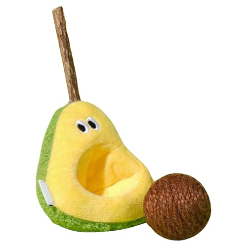 Fbinys Cat Toys with Catnip, Avocado Shape Catnip Ball, Interactive Chewing Toy Kittens, Polyester Fiber and Wood Caltrop Pet Supplies for Teething, Exercise & Play, 3.54x2.36x7.48 Inches von Fbinys