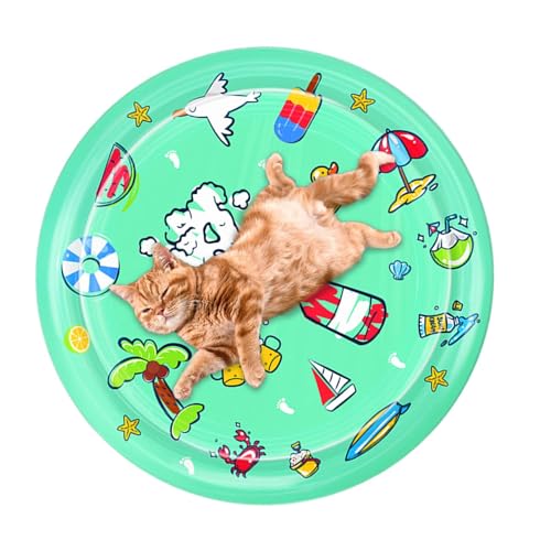 Fbinys Cat Water Play Mat, Interactive Pet Cooling Pad, Comfortable and Refreshing for Hot Weather, Soft Scratch-Resistant Indoor Entertainment Toy for Cats and Kittens, 39.37 inches Fbinys Cat Water Play Mat, Interactive Pet Cooling Pad, Comfortable and Refreshing for Hot Weather, Soft Scratch-Resistant Indoor Entertainment Toy for Cats and Kittens, 39.37 inches von Fbinys