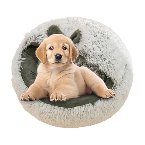 Fbinys Katzenbett - beruhigendes Kissen für kaltes Wetter, Innenwärme mit sicheren Nestfunktion, Tierbett für Balkon Schlafzimmer, weicher Stoff, Aufbewahrungstasche, 19 Zoll von Fbinys