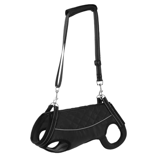 Hundegeschirr Reflektierendes Hebegeschirr Bequem Rehabilitation Training Hilfsgurt für Schwache Hinterbeine Behinderte Haustiere Senior Dog Support Schwarz Oxford Tuch von Fbinys