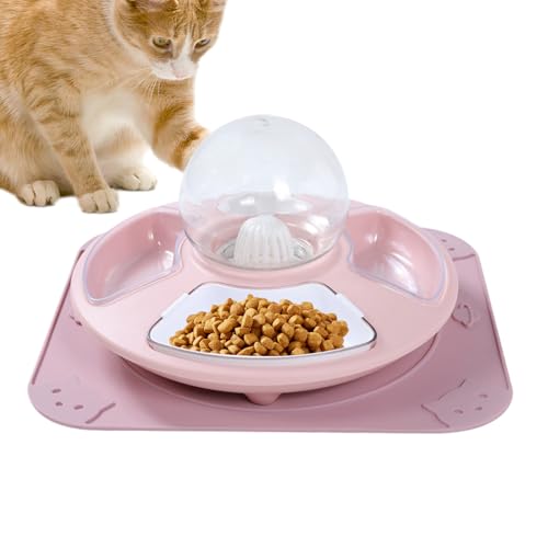 Katzennäpfe Haustier Futter Wassernapf Multifunktionale Futternapf Kätzchen Anti-Rutsch Haustier Bewässerungsbehälter Automatisches Nachfüllsystem für Katzen Einstellbare Futterschalen für Futter von Fbinys
