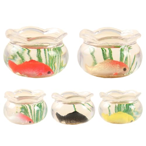Mini Fish Tank, Portable Small Bowl Set of 5, Realistic Aquarium Decoration, Miniature Water Scene Ornaments, Ideal for Crafts, Garden Diorama, and Display 0.79x1.18 Inch Mini Fish Tank, Portable Small Bowl Set of 5, Realistic Aquarium Decoration, Miniature Water Scene Ornaments, Ideal for Crafts, Garden Diorama, and Display 0.79x1.18 Inch von Fbinys