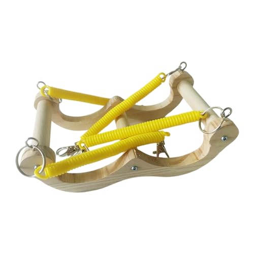 Parrot Swing, Wooden Parrots Spring Swing Toys, Cockatoo Hammock, Bird Foraging Activity, Cockatiel Chewing Game for Budgerigar, Conure, 7.09x4.13x9.06 Inches von Fbinys