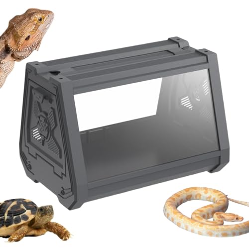Reptile Terrarium Leopard, Gecko Habitat Container, Multipurpose Enclosure with Ventilation, Transparent Reptile Tank for Hermit Crabs, Snakes, Horned Frogs, 10.63x7.48x7.48 inches von Fbinys
