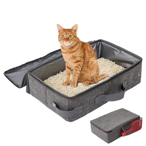 Tragbare Katzentoilette für Katzen, faltbare Katzentoilette, wasserabweisend, 30 x 30 x 10 cm, Reise-Klo mit Deckel, Katzentoilette für Autofahrten, mit Reißverschluss Tragbare Katzentoilette für Katzen, faltbare Katzentoilette, wasserabweisend, 30 x 30 x 10 cm, Reise-Klo mit Deckel, Katzentoilette für Autofahrten, mit Reißverschluss von Fbinys