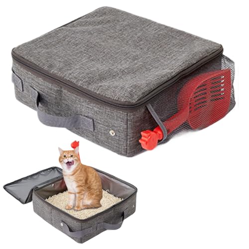 Tragbare Katzentoilette für Katzen, faltbare Katzentoilette, wasserabweisend, 30 x 30 x 10 cm, Reise-Klo mit Deckel, Katzentoilette für Autofahrten, mit Reißverschluss Tragbare Katzentoilette für Katzen, faltbare Katzentoilette, wasserabweisend, 30 x 30 x 10 cm, Reise-Klo mit Deckel, Katzentoilette für Autofahrten, mit Reißverschluss von Fbinys