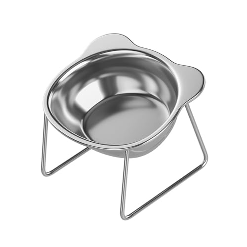 Erhöhte Katzenschalen Metallständer Katzen Gerichte Edelstahl Katzen Lebensmittelschalen Für Hund Und Kleine Katzen von Fcnjsao