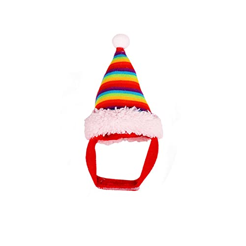 Weihnachtsmütze, Urlaub, Kopfbedeckung, Party-Kopfbedeckung mit verstellbarem Riemen, Hundekostüm, Zubehör, kleine Haustierbedarf, Weihnachtsmützen für Hamster von Fcnjsao