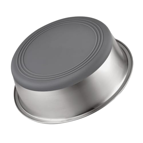 Fcuajdkq Edelstahlnapf für Haustiere, Hundeknochen, Haustierbedarf, Geschirr, rutschfeste Schüssel für Katzen, Trinkwasser, Hundeschüssel (L) von Fcuajdkq