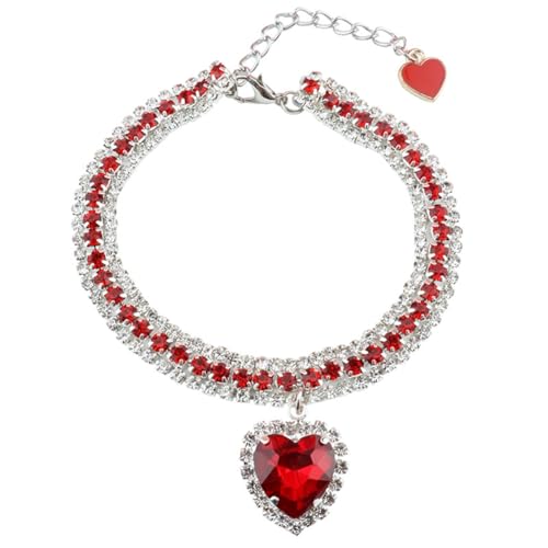 Fcuajdkq Hundehalsband mit Glänzendem Strass, Katzenherz, Diamantschmuck, Halskette, Haustier-Bling-Prinzessinnenhalsband, Welpenzubehör, Zubehör, A Fcuajdkq Hundehalsband mit Glänzendem Strass, Katzenherz, Diamantschmuck, Halskette, Haustier-Bling-Prinzessinnenhalsband, Welpenzubehör, Zubehör, A von Fcuajdkq