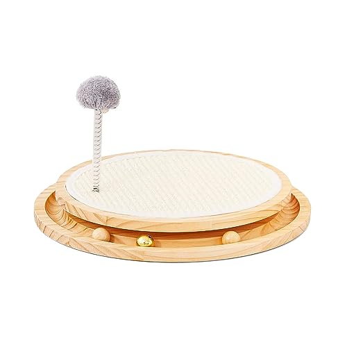 Fcuajdkq Kratzkratzer für Katzen, Natürliches Sisal, Kätzchen, Interaktives Spielzeug, Kratzunterlage mit Kugelbahn, Federball zum Jagen und Jagen Fcuajdkq Kratzkratzer für Katzen, Natürliches Sisal, Kätzchen, Interaktives Spielzeug, Kratzunterlage mit Kugelbahn, Federball zum Jagen und Jagen von Fcuajdkq