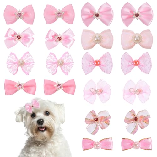 FdcLixuvol Hundeschleifen, niedliche Hundehaarschleifen mit Gummibändern, Rosa, Zubehör für Hunde, verschiedene Designs, Spitze, Strass, Perlen, Welpenschleife für pelzige Katzen, Welpen, Haustiere FdcLixuvol Hundeschleifen, niedliche Hundehaarschleifen mit Gummibändern, Rosa, Zubehör für Hunde, verschiedene Designs, Spitze, Strass, Perlen, Welpenschleife für pelzige Katzen, Welpen, Haustiere von FdcLixuvol