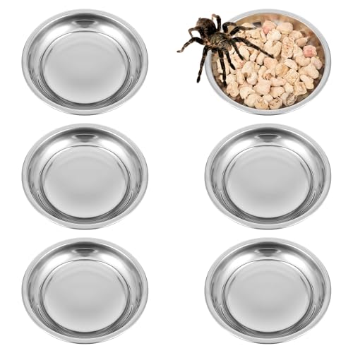Futter- und Wassernapf für Einsiedlerkrebse, kleine Wasserschale mit Haube, Gecko, aus Edelstahl, für Einsiedlerkrebse, Schnecken, Gecko, Insekten, 6 Stück von FdcLixuvol