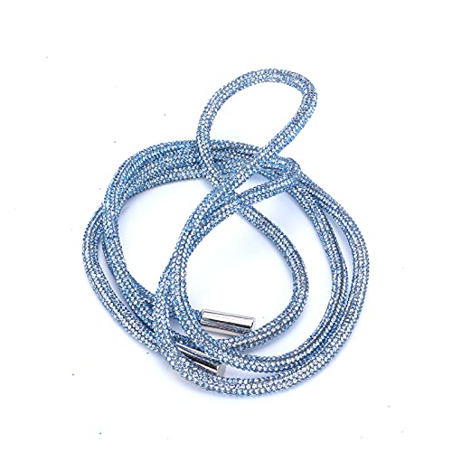 6 Mm Strass-Seil mit Leuchtender Farbe für Kleidung, DIY, Nähen von Schnürsenkeln, Breite Anwendung für den Heimgebrauch, Langlebig (hellblau) von Fdit