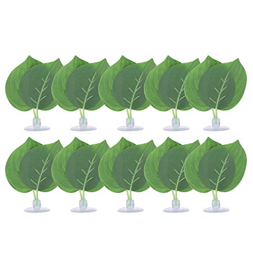 Fdit 10 PCS Simulation Grüne Blätter, Reptilienbox Simulation Grüne Blätter, Reptilienbedarf, Simulation Pfirsichblätter von Fdit