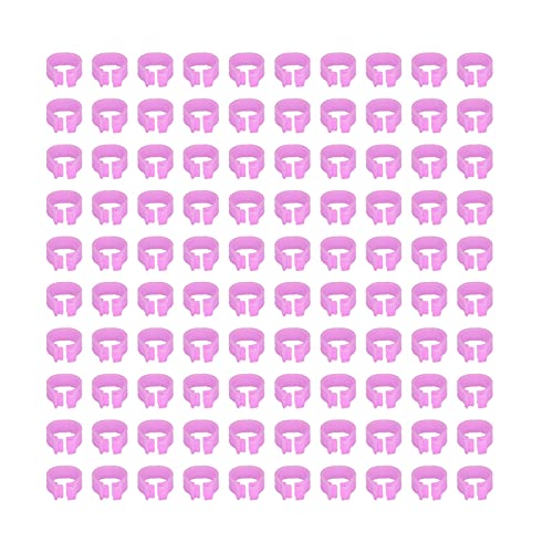 Fdit 100 Stück 8 Mm Große Taubenbeinringe aus Kunststoff, Wiederverwendbar und Leicht zu Reinigen, Geeignet für die Identifizierung und Markierung von Tauben (PINK) von Fdit