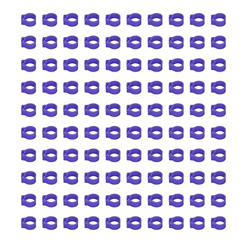 Fdit 100 Stück 8 Mm Große Taubenbeinringe aus Kunststoff, Wiederverwendbar und Leicht zu Reinigen, Geeignet für die Identifizierung und Markierung von Tauben (Purple) von Fdit