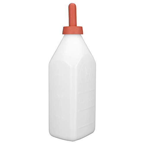Fdit 4L Vertikale tragbare Kalbsmilch-Zufuhrflasche Aufsteckbare Nippel-Zitzenkappe Stillmilch-Zuführung für Vieh mit Handgriff von Fdit