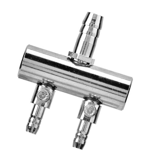 Fdit 8 Mm Bis 4 Mm Splittersteuerventil von 8 Bis 4 für Aquariumrohre, den Luftstrom Vorsichtig Einstellen, Mehr Verfügbar, Ideal für Aquatische Umgebungen (8-Turn 4mm Zwei-Loch-Splitter) von Fdit