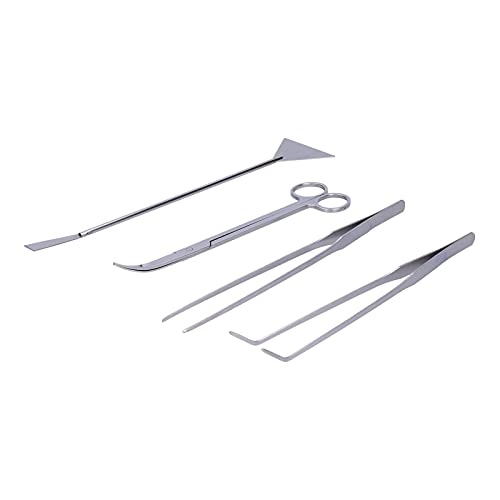Fdit Aquarium -Aquarium -Aluminiumlegierungswerkzeuge, die für die Pflanzenpflege Eingestellt Sind, Umfassen Gerade und Gekrümmte Pinzetten, Wasserspatel, Gebogene Schere, 4pcs Fdit Aquarium -Aquarium -Aluminiumlegierungswerkzeuge, die für die Pflanzenpflege Eingestellt Sind, Umfassen Gerade und Gekrümmte Pinzetten, Wasserspatel, Gebogene Schere, 4pcs von Fdit