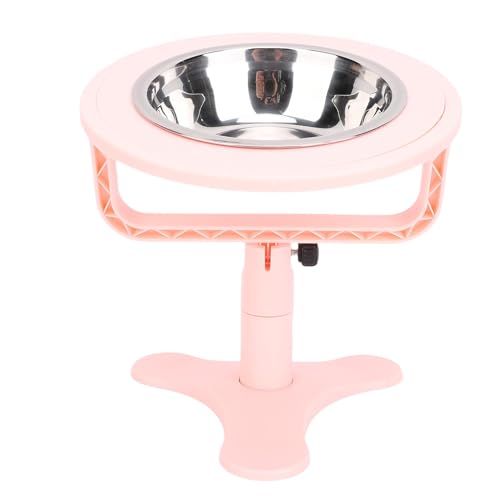 Fdit FDIT Einstellbare Erhöhte Katzenschalen 0-15 ° Neigung Anti-Erbrochene, Erweiterbarer Ständer (5 "bis 6"), Anti-Slip-Edelstahl-Feeder für Katzen Kätzchen Kleine Haustiere (PINK) von Fdit