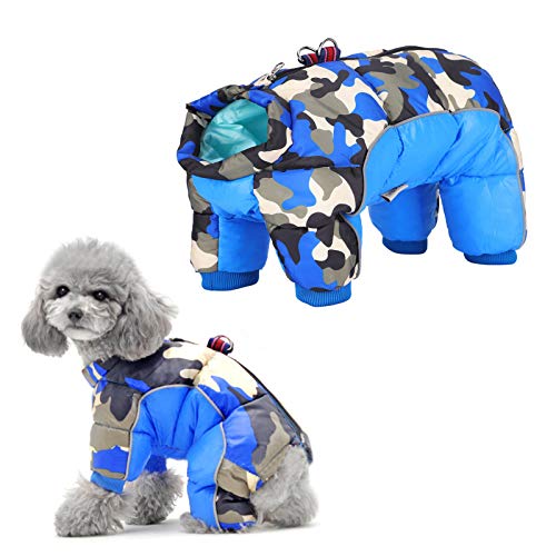 wasserdichte Hundejacke, Hundewinterjacke, Winterwarmmantel im Freien mit 4 Ärmeln für kleine, mittelgroße Hunde, Winterwarme Pflege von Pssopp